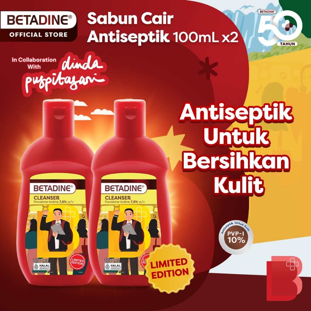 BETADINE SABUN CAIR ANTISEPTIK 100 ML - Twin Pack - Special Edition - Sabun Cair Antiseptik Keluarga