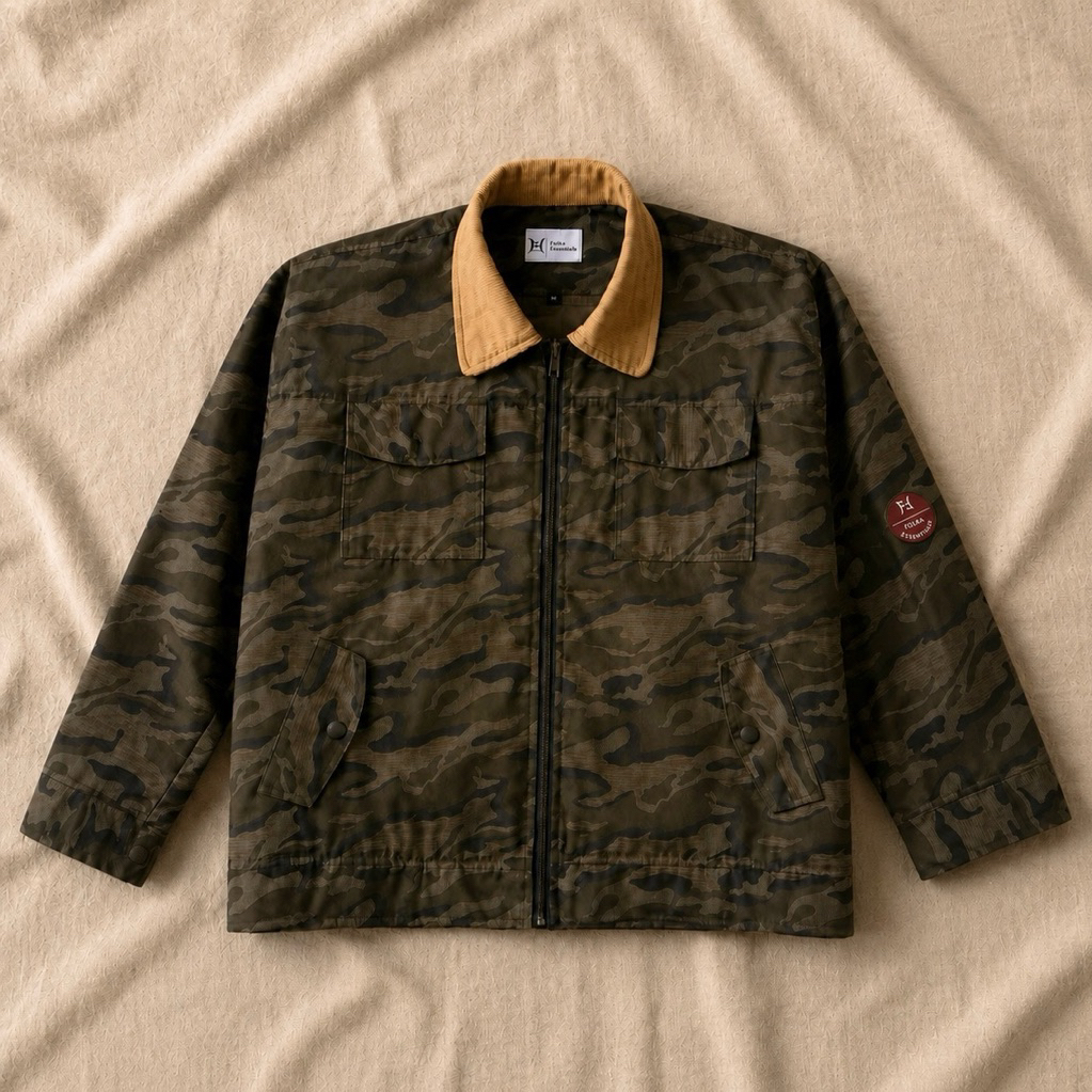 Folka Essentials - Camo Jacket (Suna) | Work Jacket Army Pria | Work Jacket Camo Pria | Jacket Camo 