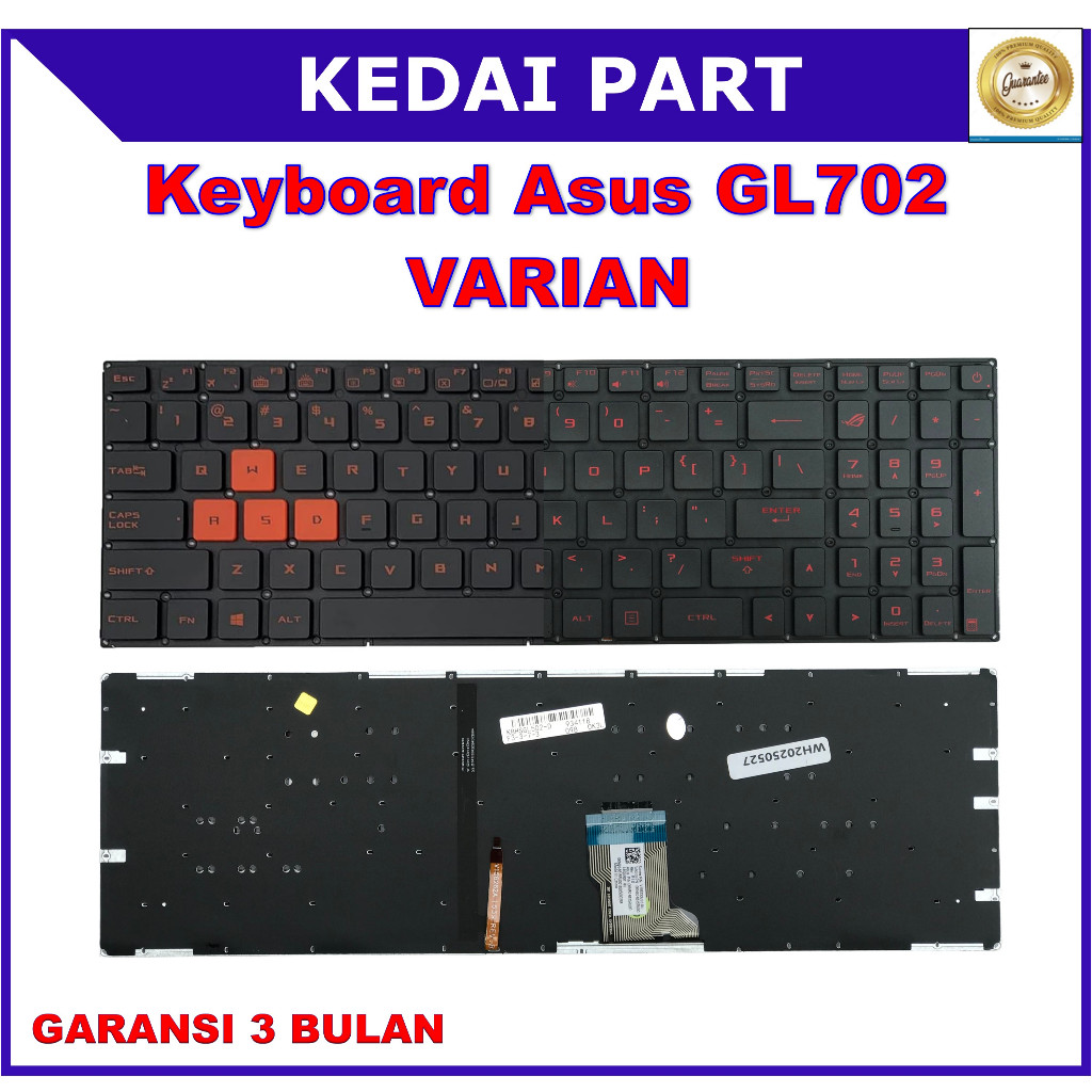 Keyboard Asus ROG GL702 GL502 FX502 GL702VM GL702ZC Orange Backlight Backlite