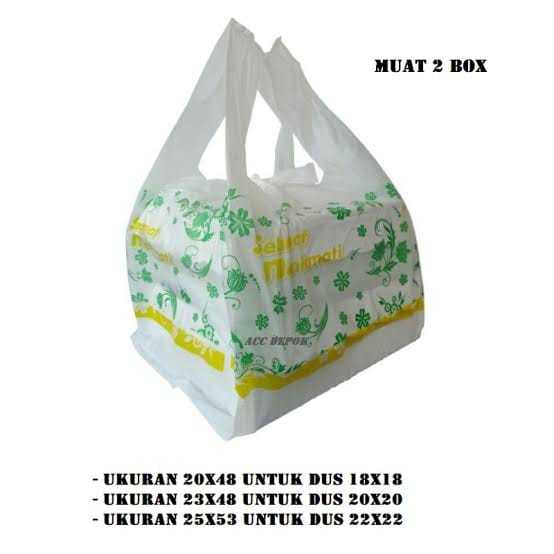 (50 pcs) Kantong Plastik Royal 23x48 Dus 20x20cm / Kresek Motif Dus 20x20/ Kantong Plastik Dus Nasi 