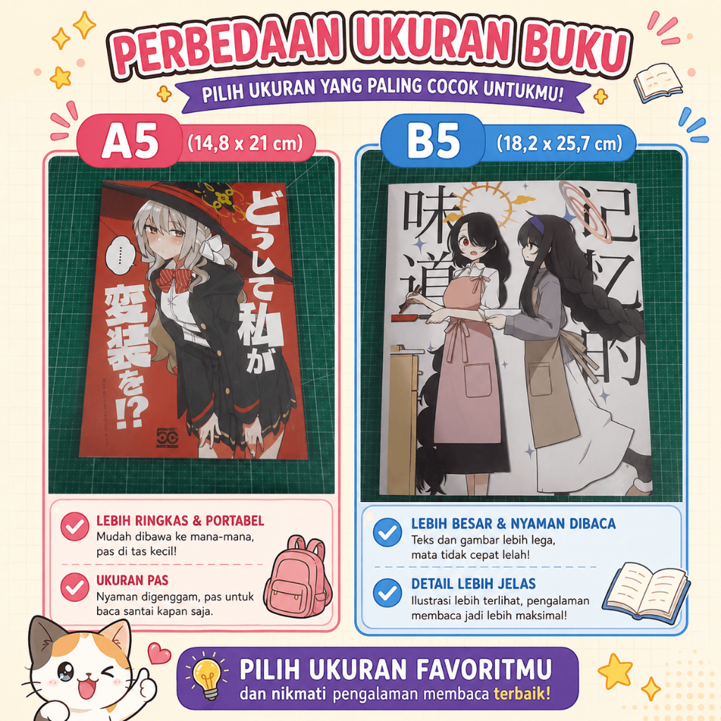 Jasa Cetak Buku Komik, Novel, Majalah Binding Lem Custom | A5 dan B5 | Inkjet Hitam Putih