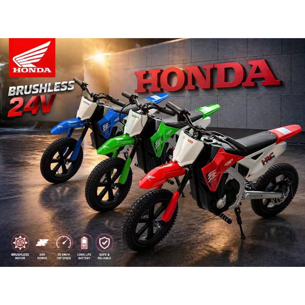 Mainan Motor Aki Anak Mini Trail 24V Baterai Adaptor Ban Angin Model Trail