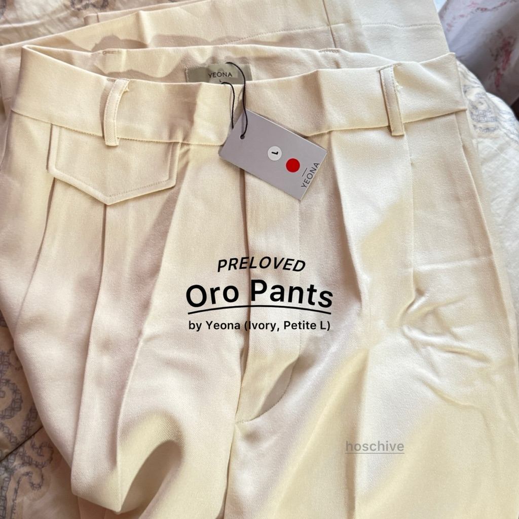 [PRELOVED] Oro Pants Petite Premium Semiwool Highwaisted by Yeona in Ivory | Celana Kulot | Celana B