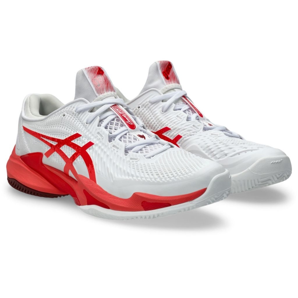 Sepatu Asics Court FF 3 Novak White / Electric Red | Sepatu Tenis / Padel / Volly Ball / Badminton |