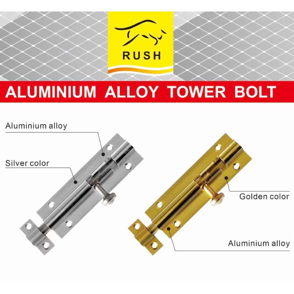 GRENDEL ALU TEBAL RUSH 2” GOLD / ALUMINIUM Grendel gp / sn 2”inci silver golden gold alloy tower bol