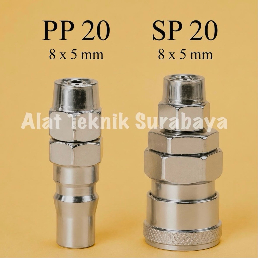 COUPLER PP-20 ; SP-20 / QUICK PLUG COUPLING SAMBUNGAN SELANG ANGIN PP SP 20 PP20 SP20 KOPLER NEPEL