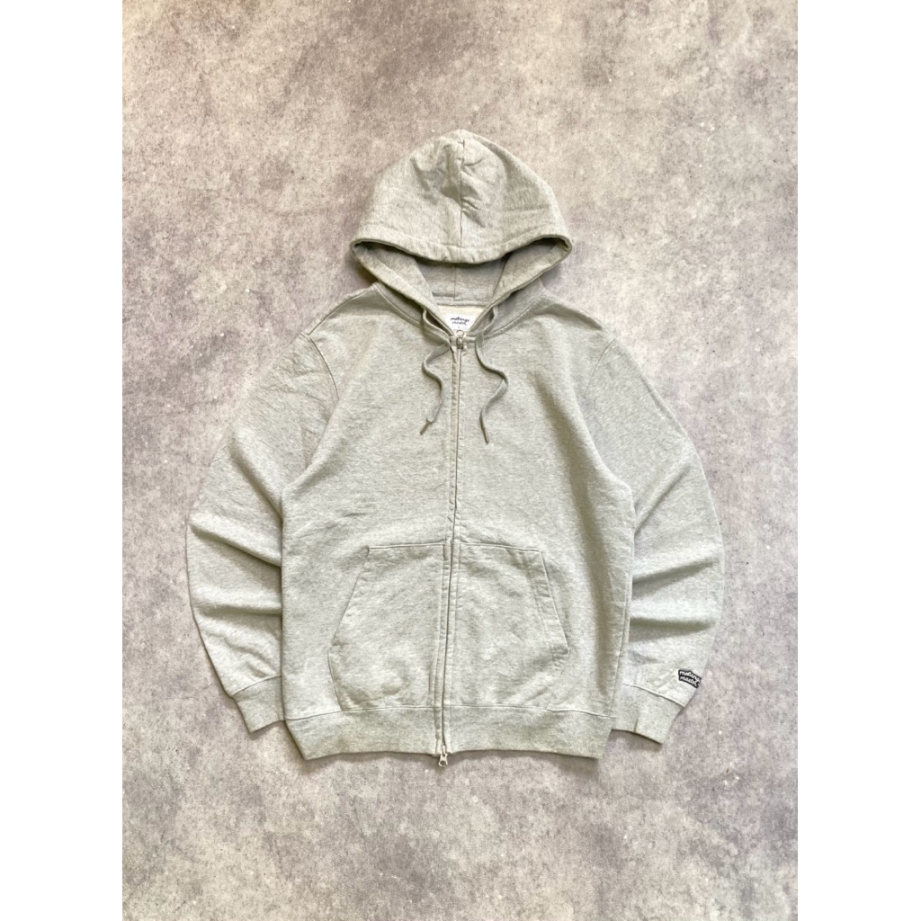 Melange Master Gray Double Zip Up Heavyweight Hoodie