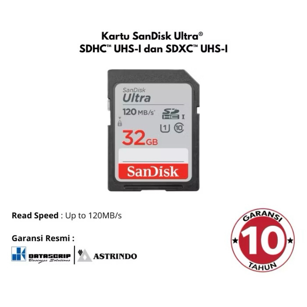 Sandisk SDHC 32gb 120mbps 16gb 80mbps Original