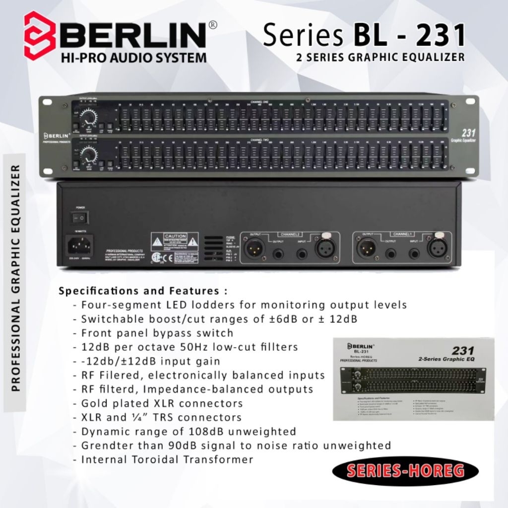EQUALIZER BERLIN BL 231/ Equalizer Berlin Bl 231/ equalizer berlin bl 231