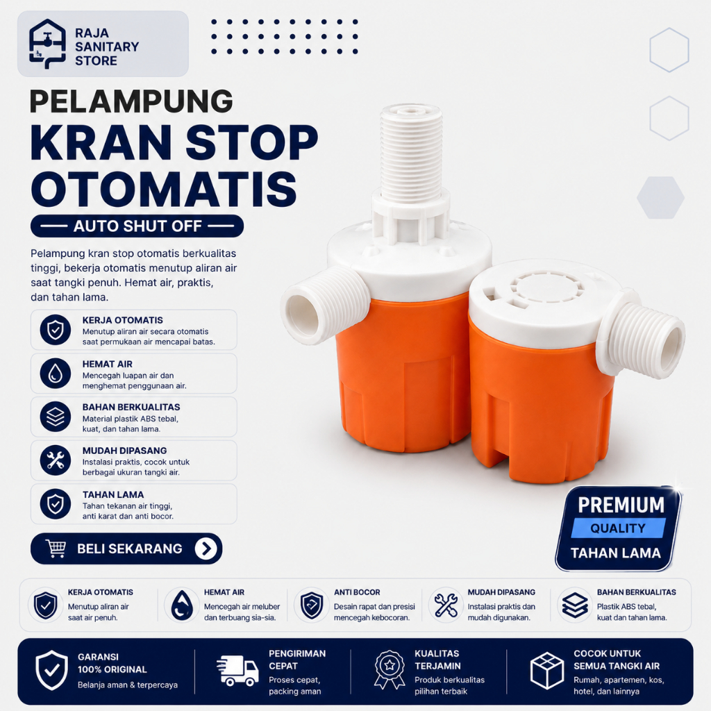 PELAMPUNG KRAN TANDON AIR OTOMATIS / KRAN STOP TANDON OTOMATIS