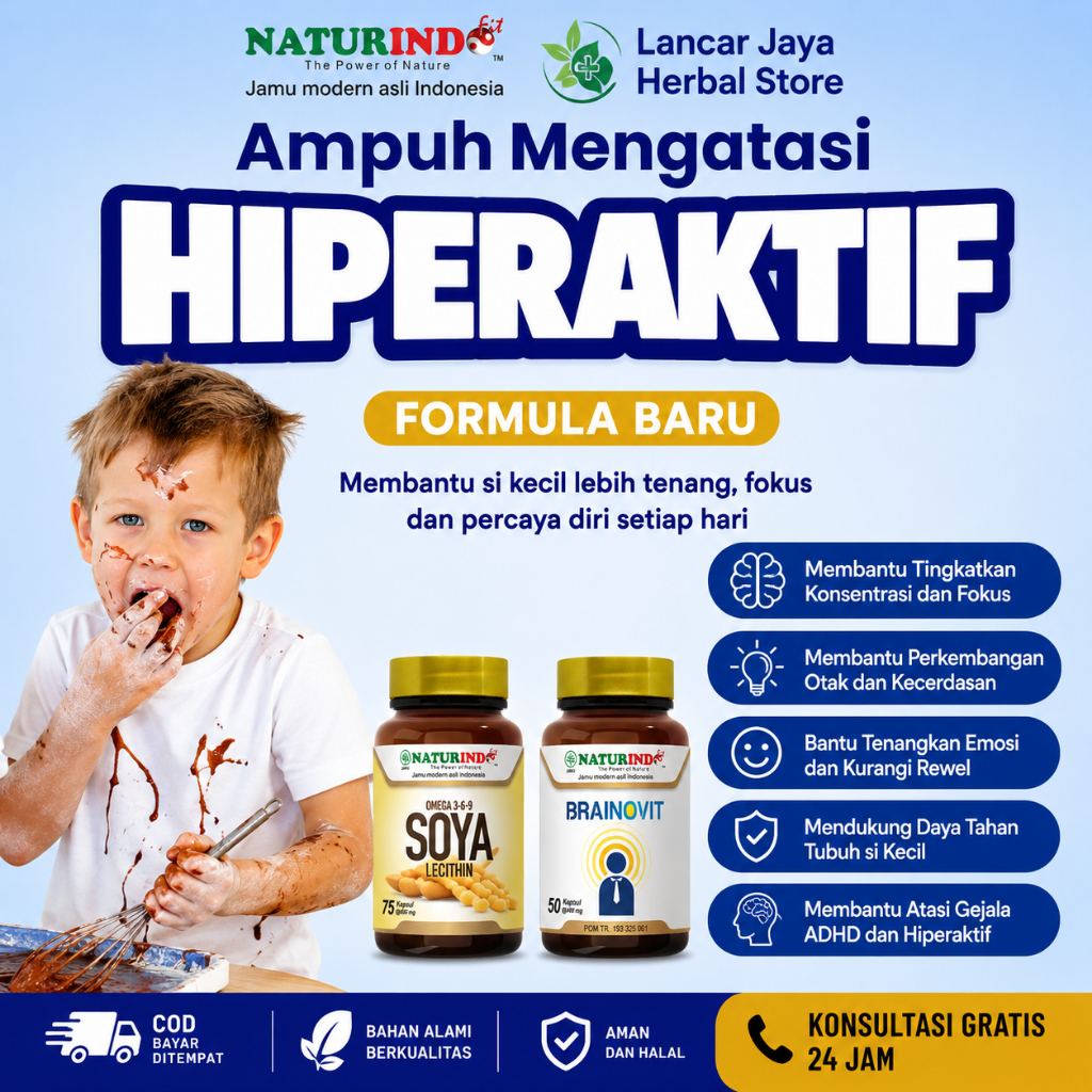 Obat Hiperaktif Anak Hyperaktif ADHD Down Syndrom Herbal Alami Naturindo