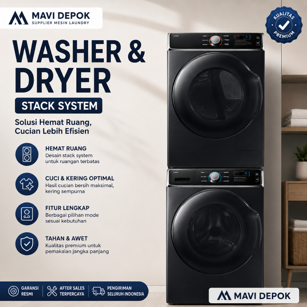 1 SET Samsung dryer 14kg & washer 18kg komersial laundry | Dryer laundry komersial & washer laundry 