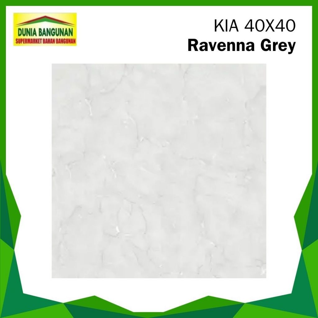 Keramik 40x40 Lantai KIA Impresso Ravenna Grey 40X40 Keramik Glossy Marble Abu Licin Dapur Dinding