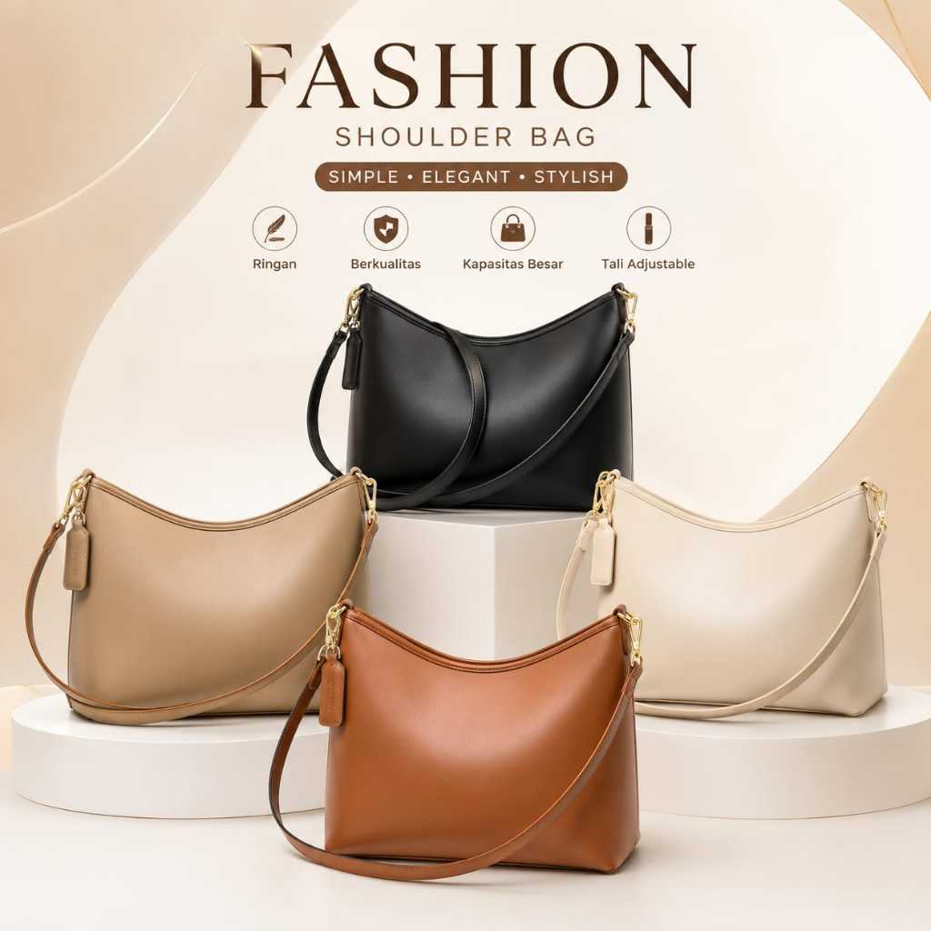 Tas Selempang Wanita Premium Polos Elegan | Shoulder Bag Fashion Simple | Tas Bahu Casual Kekinian K