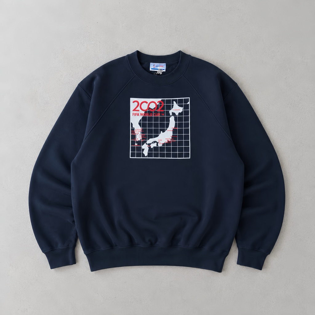 Vintage 2002 FIFA World Cup Korea Japan Sweatshirt Large Y2K FIFA World Cup Korea Japan Logo Sweater