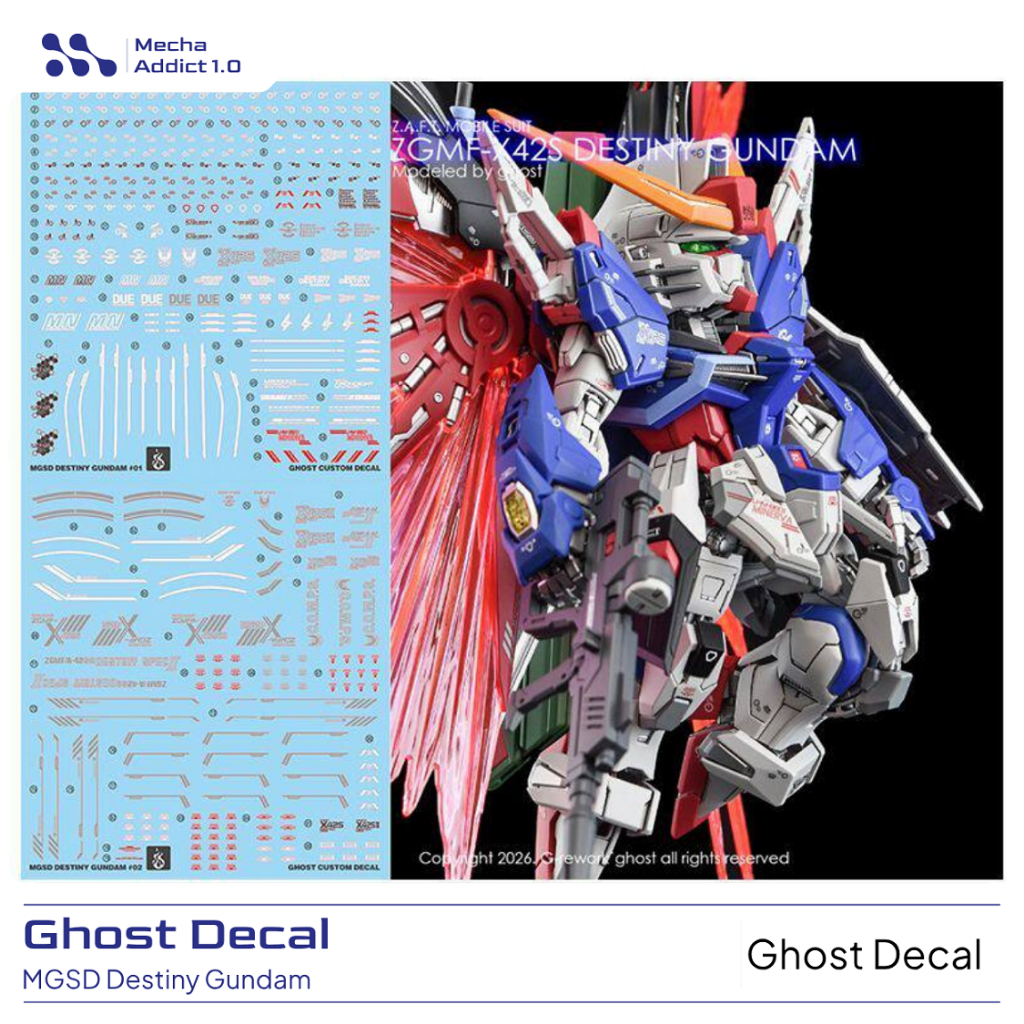 Water Slide Decal MGSD Destiny Gundam by Ghost Decal  - Fluorescent