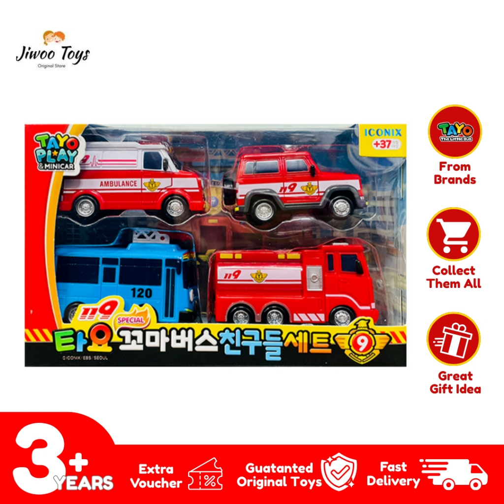 Iconix Tayo The Little Bus Play Minicar Fire Resque Set TYT-121006