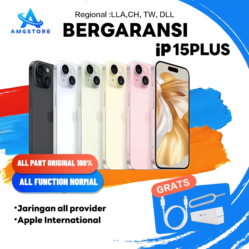 IPHONE 15 PLUS 128GB/256GB/512GB Secondhand Normal Fullset Original 100% ex internasional