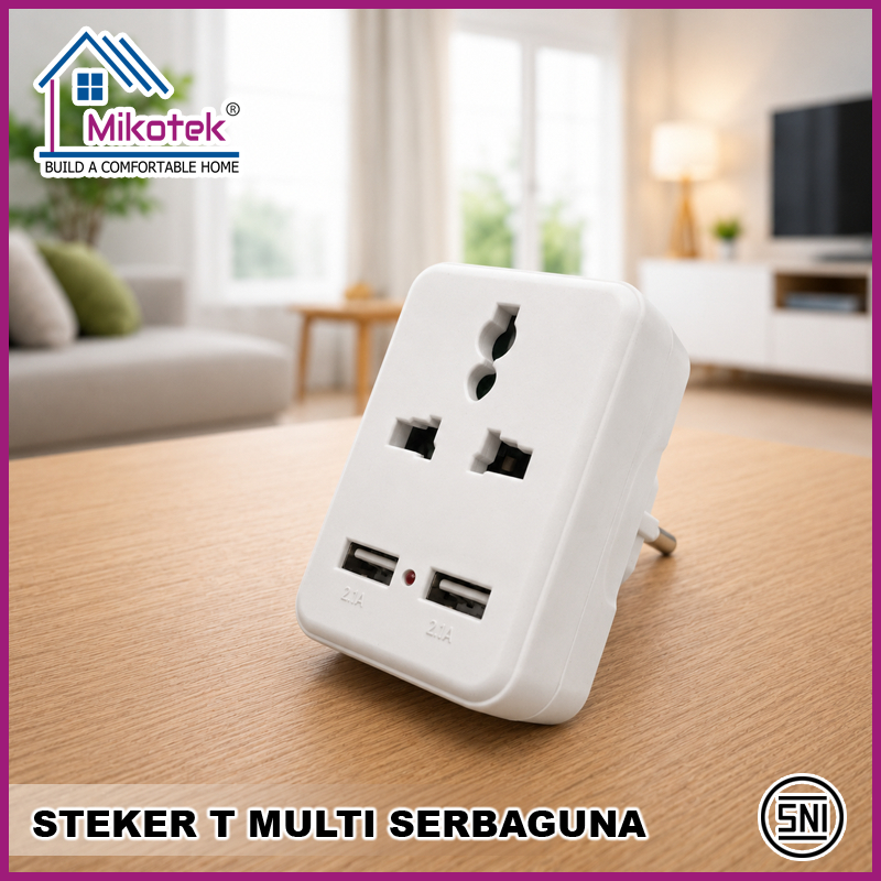 Mikotek Steker T Multi Serbaguna + USB MT-8102