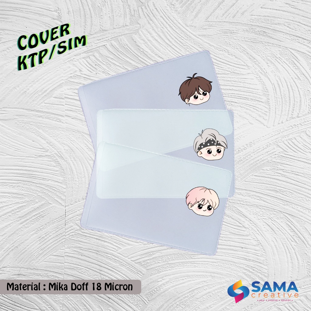 BTS Series- Cover KTP / SIM Karakter unik- Sarung Plastik Mika Pelindung Kartu Karakter BTS