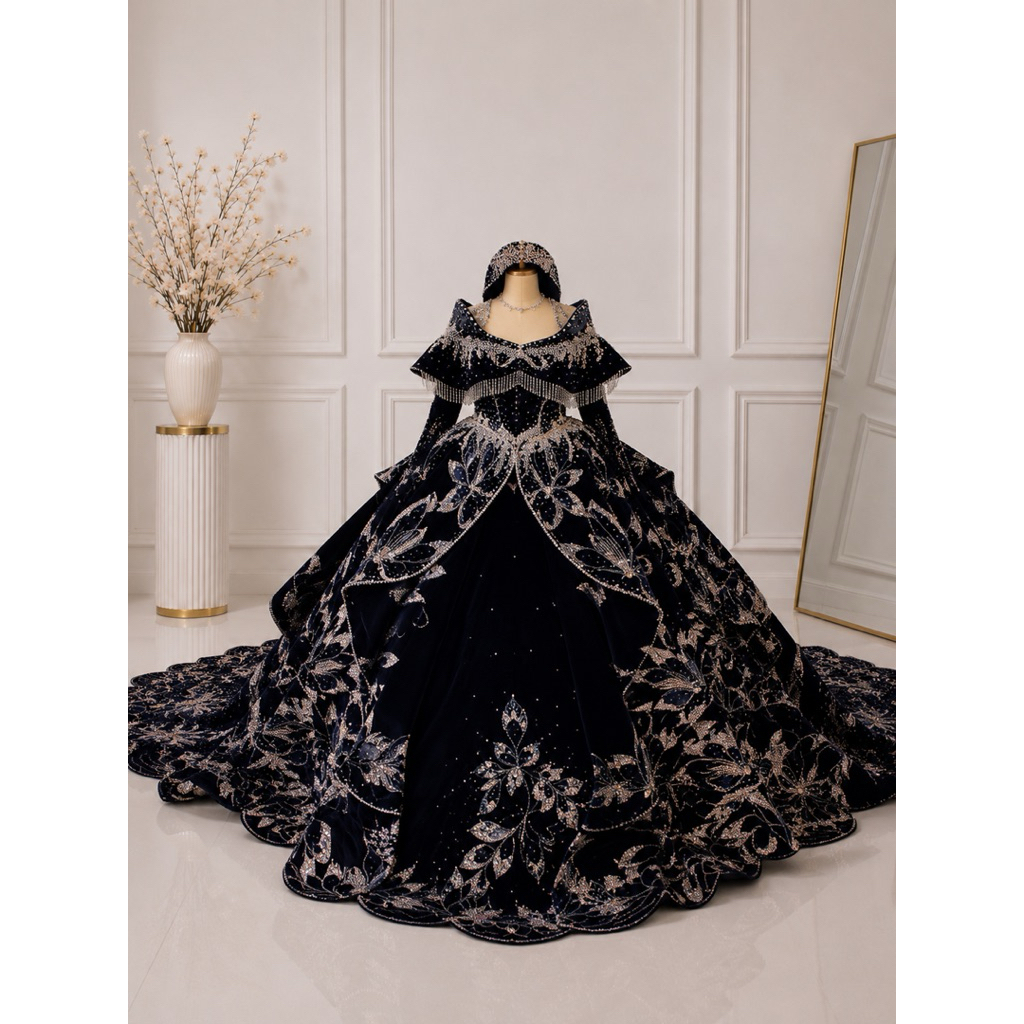Gaun Pengantin Ball Gown Premium Full Payet Mewah Luxury Bridal Dress Custom Size Wedding Gown Elega