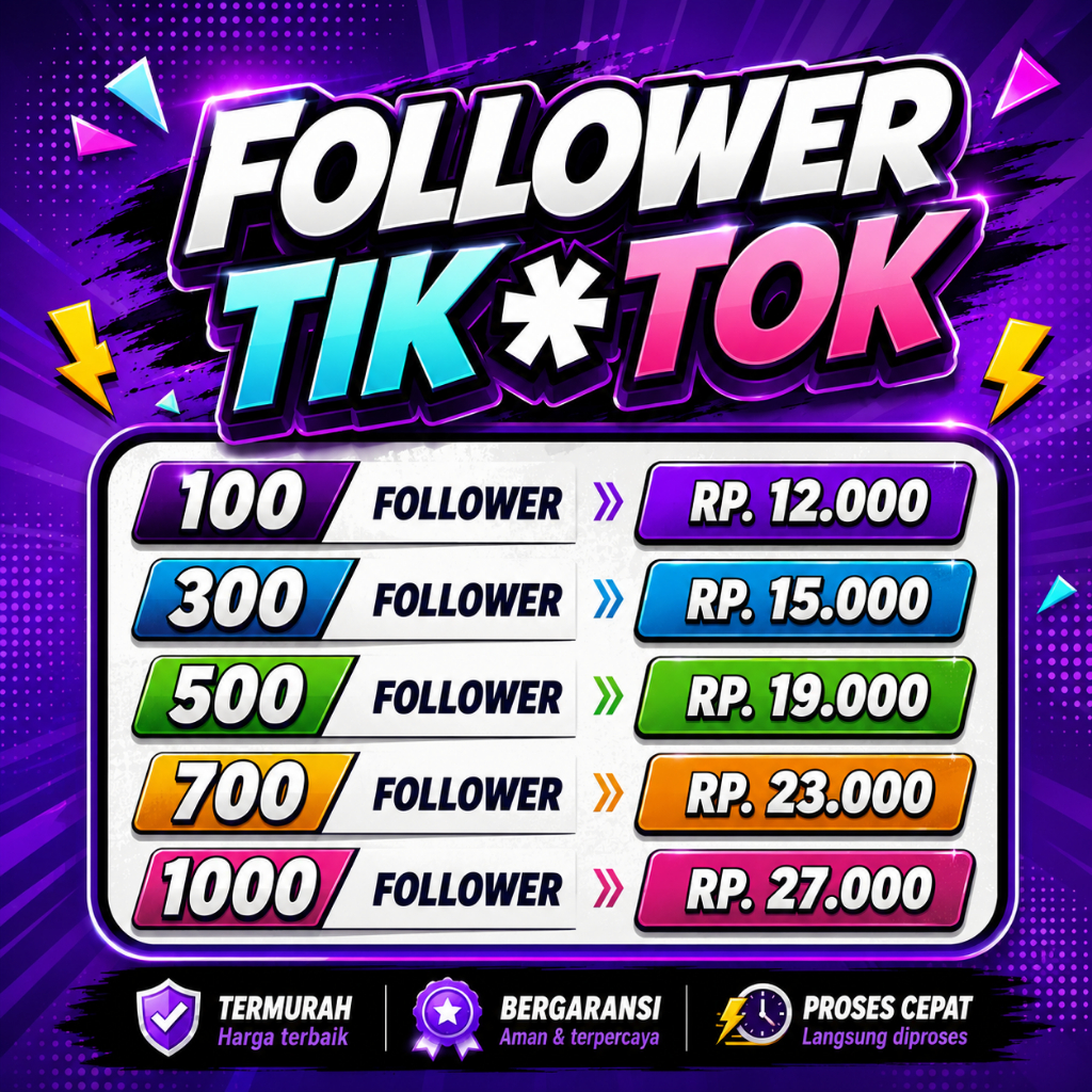 1000 Follower Tiktok Bergaransi Proses Cepat Follower Tiktok Premium Real Aktif