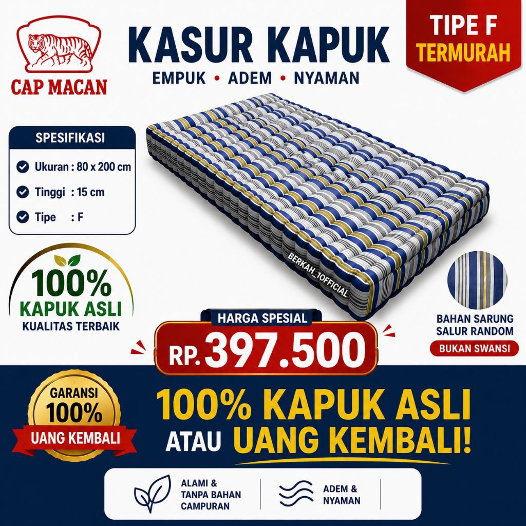 Kasur Kapuk Asli Cap MACAN Kapuk Original