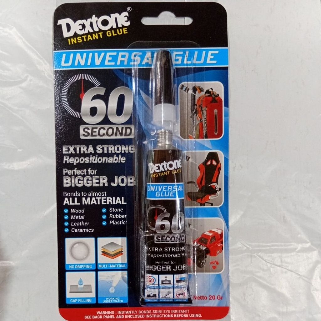 DEXTONE UNIVERSAL GLUE. 60SECOND 20gr
