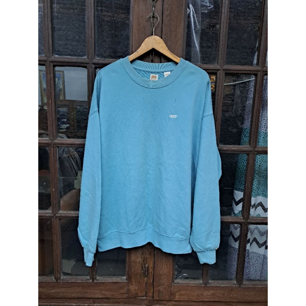 Crewneck LEVIS Big E Gold Label Mens Size M fit L-XL Oversize Sweater