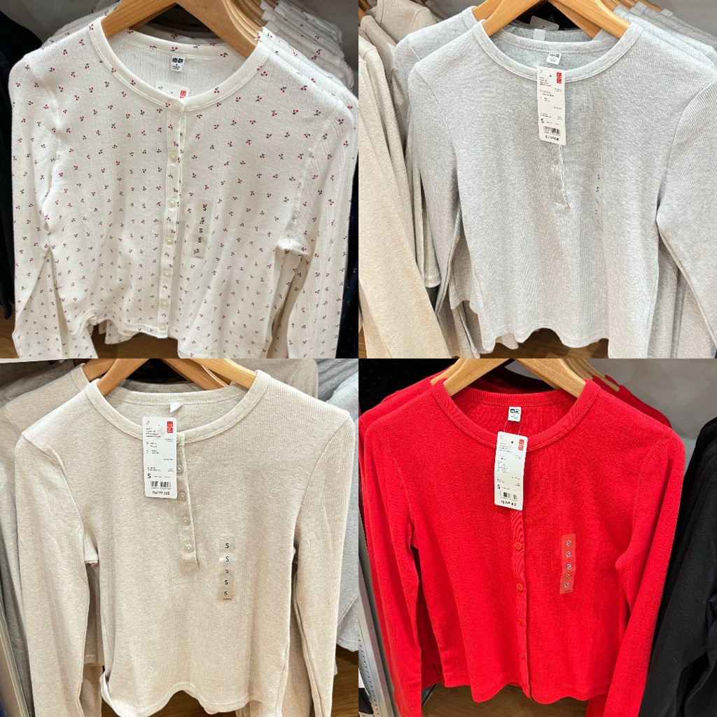 Uniqlo Rib Henley Cardigan New