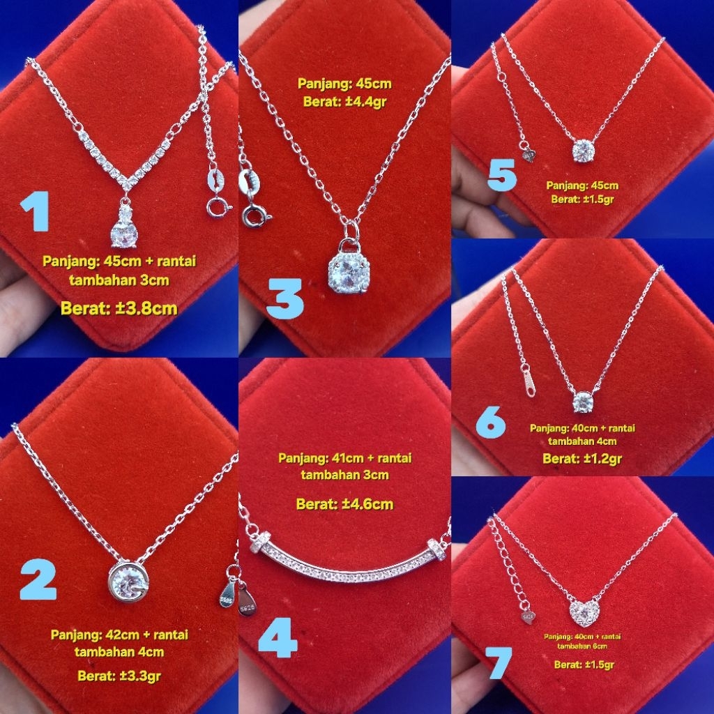 Kalung Perak 925 Kalung Koye Liontin Permata