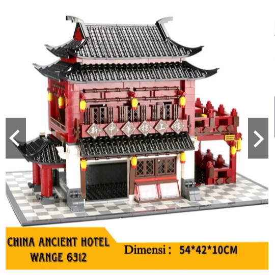 Bricks Wange ARCHITECTURE CHINA ANCIENT HOTEL 1643 Pcs Brick Building Block