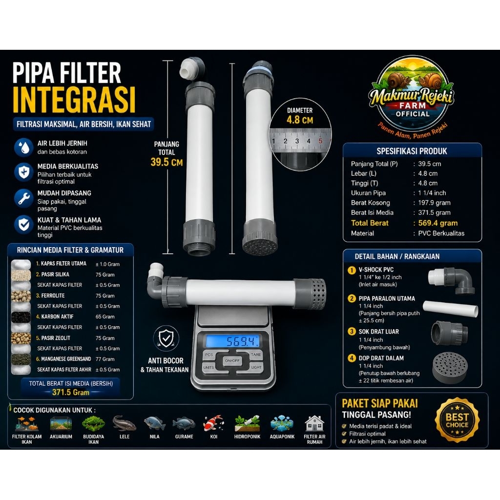 Pipa Filter Air Multilayer 1¼ Inch DIY | Filter Kolam, Akuarium,Galon