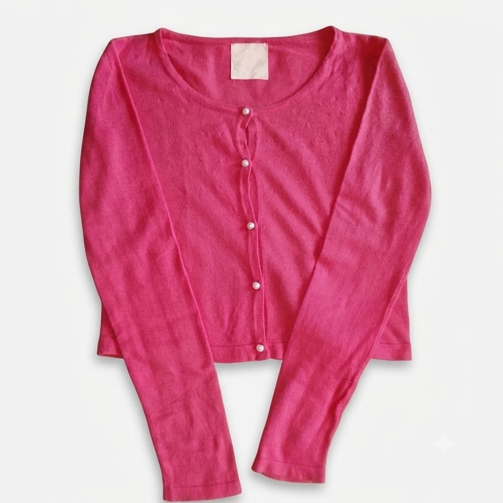cardigan pink crop rienda girls