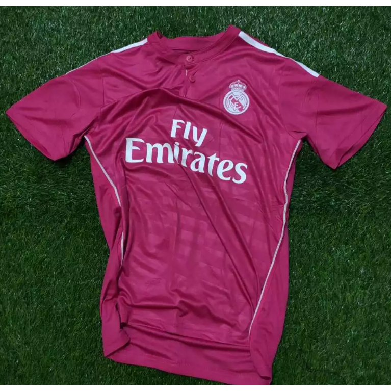 LIGA SPANYOL JERSEY RETRO VINTAGE REL MDRD AWAY PINK 2014-2015 GRADE ORI