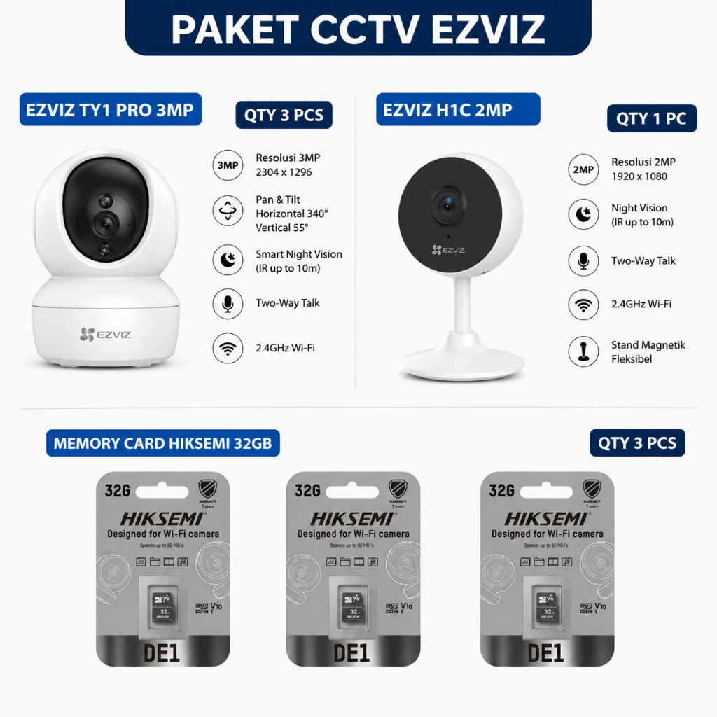Paket Kamera CCTV Ezviz - Orderan Custom