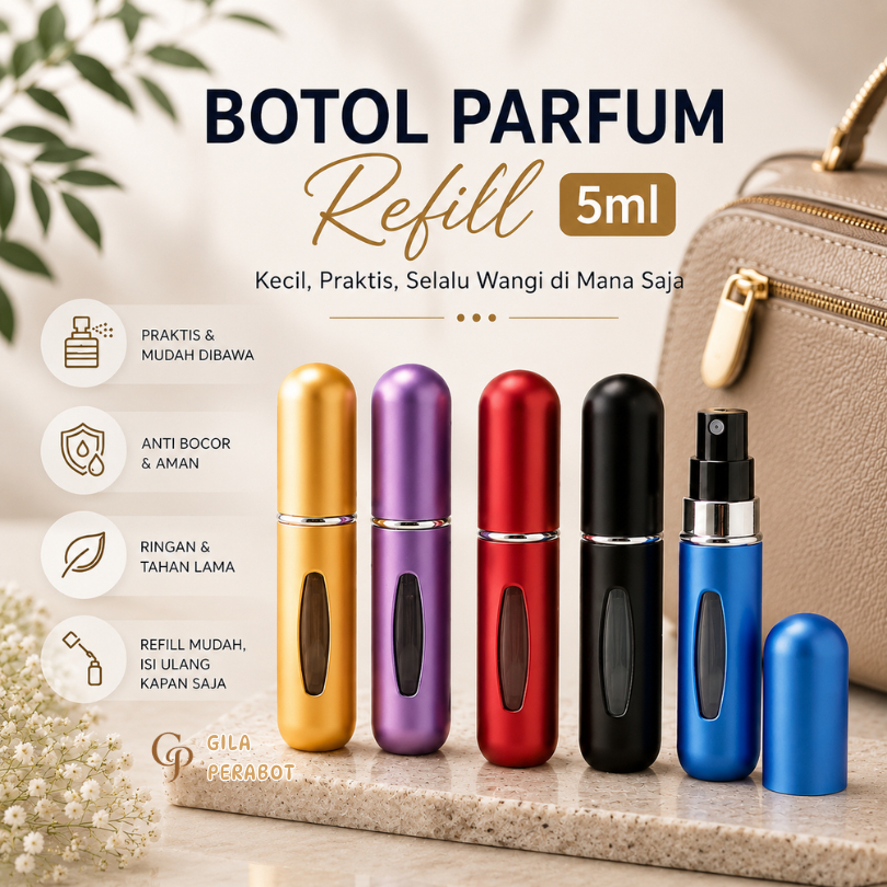 Botol Parfum Refill 5ml Travel Spray / Botol Parfume Isi Ulang Mini Aluminium Aesthetic