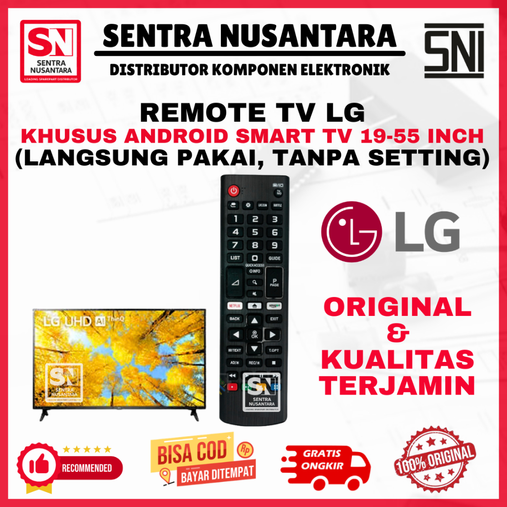 REMOTE TV ANDROID SMART TV LG 19-55 INCH ORIGINAL | REMOT SMART TV LG ASLI TAHAN LAMA | REMOTE SMART