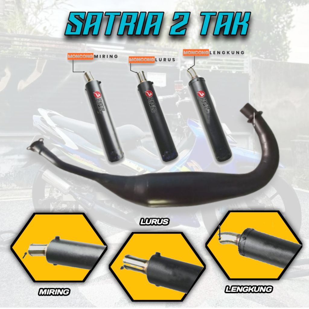 KNALPOT SATRIA 2 TAK HIU LUMBA KOLONG REPSOL BLACK SERIES SUPER GARING ORIGINAL OVER POWER INDONESIA