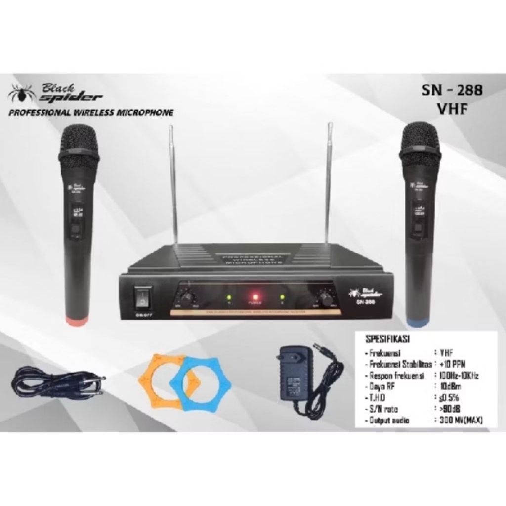 microphone mic wireless black spider SN288 original