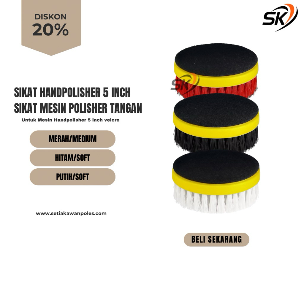 Sikat handpolisher 5 inch Sikat Mesin Polisher tangan Brush polisher velcro sikat sofa springbed