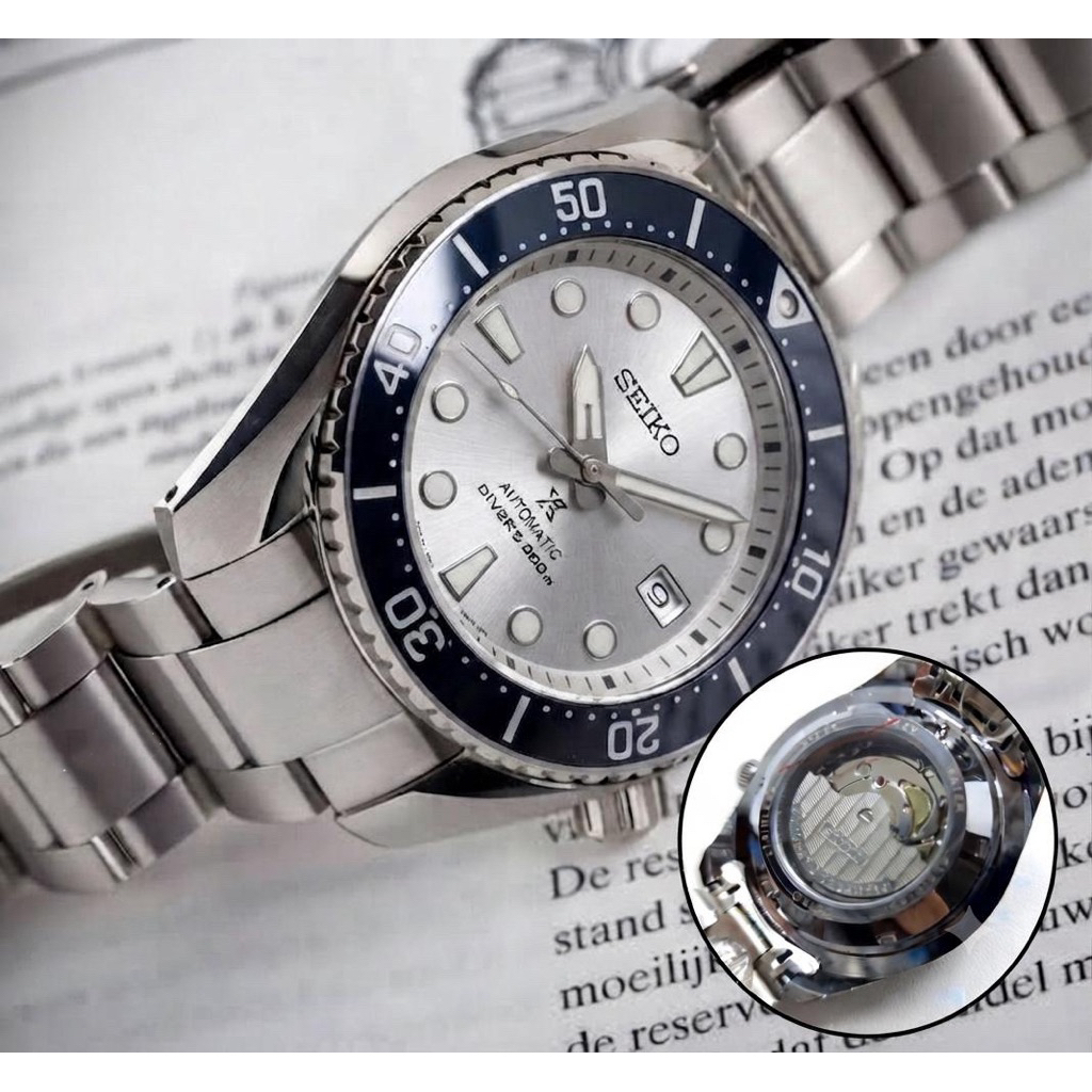 New  Jam Tangan Pria Seiko Diver's 200 Sweep Automatic Baterai Rantai Stainless Steel - Exclusive