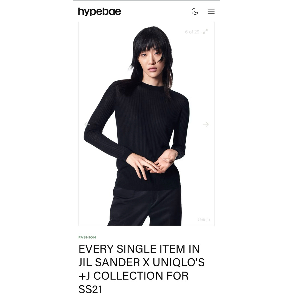 +J Uniqlo x Jil Sander SS21 Collaboration Knit Longsleeve