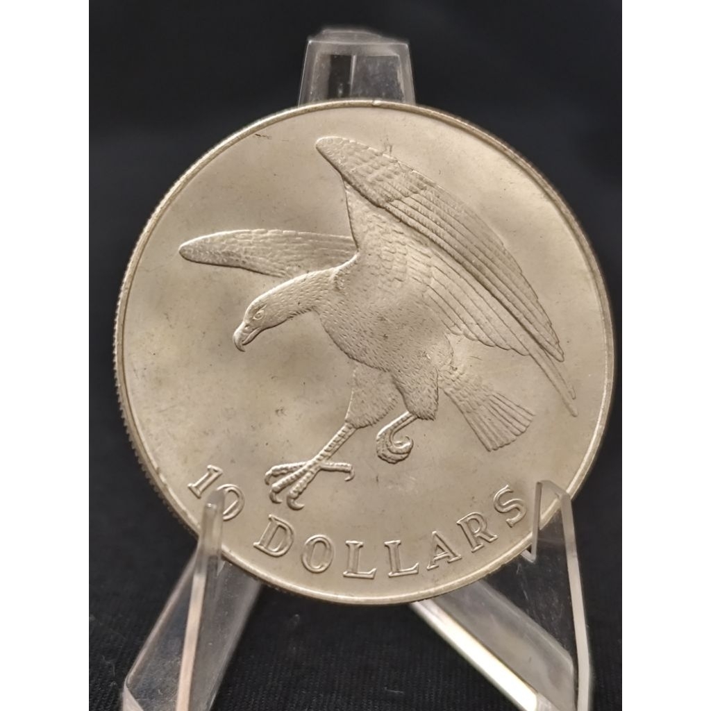 koin perak kuno asli 10$ 1974