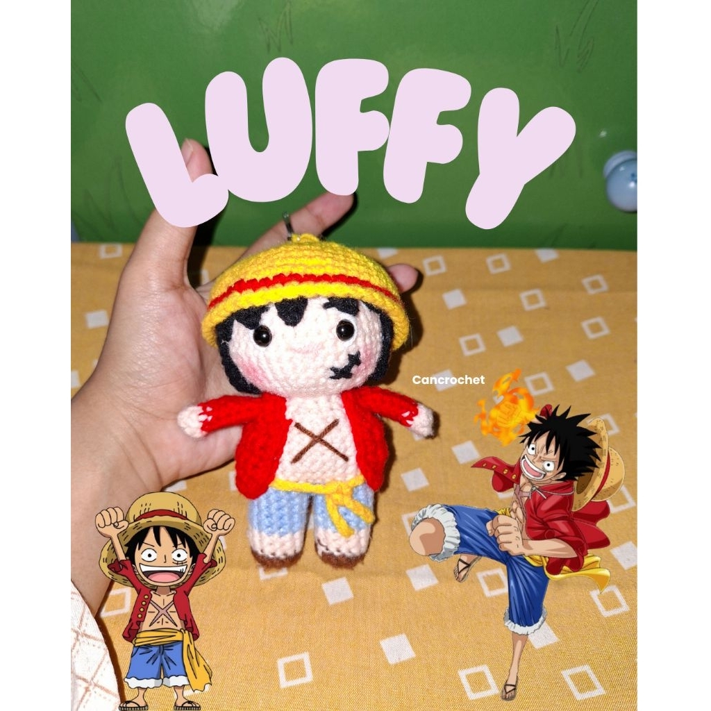 Gantungan Kunci Luffy One Piece - Luffy One Piece Doll Crochet