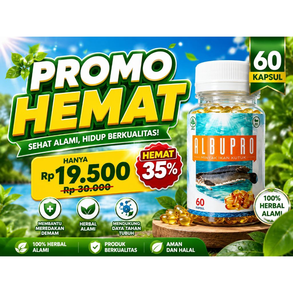HERBAL KAPSUL MINYAK OIL IKAN GABUS 100 KAPSUL.