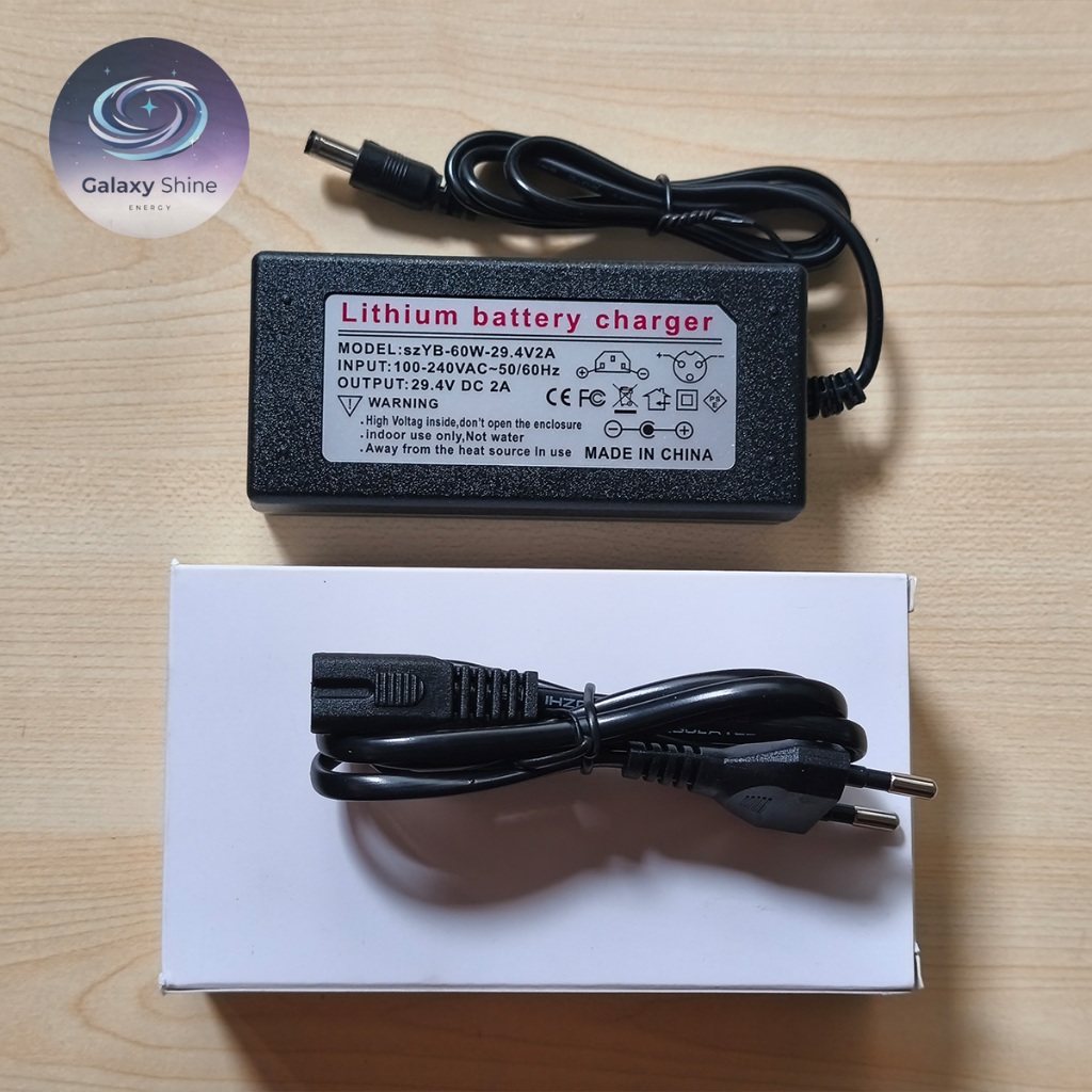 CHARGER SEPEDA LISTRIK 29.4V 2A ADAPTOR CASAN SKUTER HOVERBOARD LITHIUM BATTERY CHARGER SZYB-60W-29.