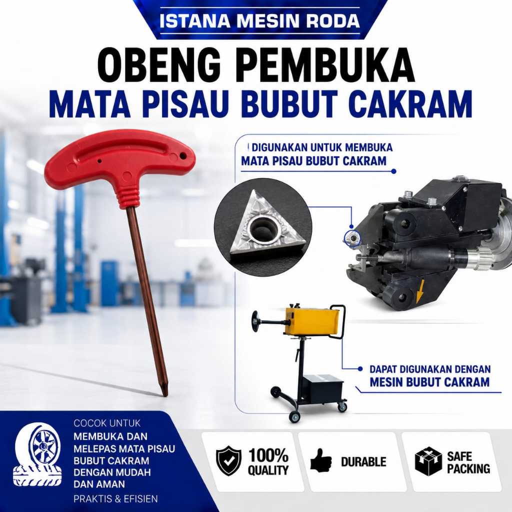 Obeng pembuka mata pisau mesin Bubut cakram