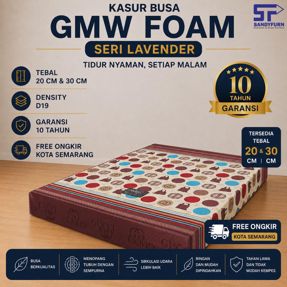 GMW Foam - Kasur Busa - Lavender - Resleting Katun