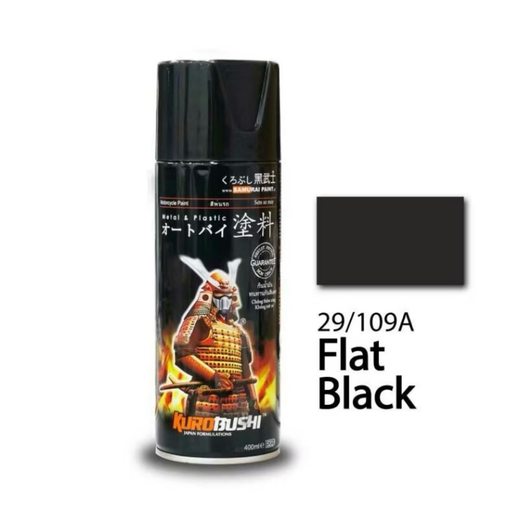 Samurai paint pilox 109A warna HITAM (flat/doff) Non glossy (400 ml)